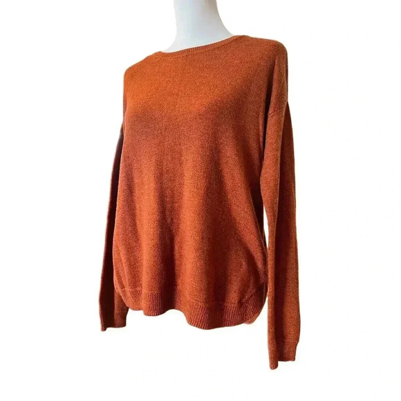 H&M LONG SLEEVE ORANGE KNIT TOP WOMENS SIZE SMALL - Picture 1 of 7